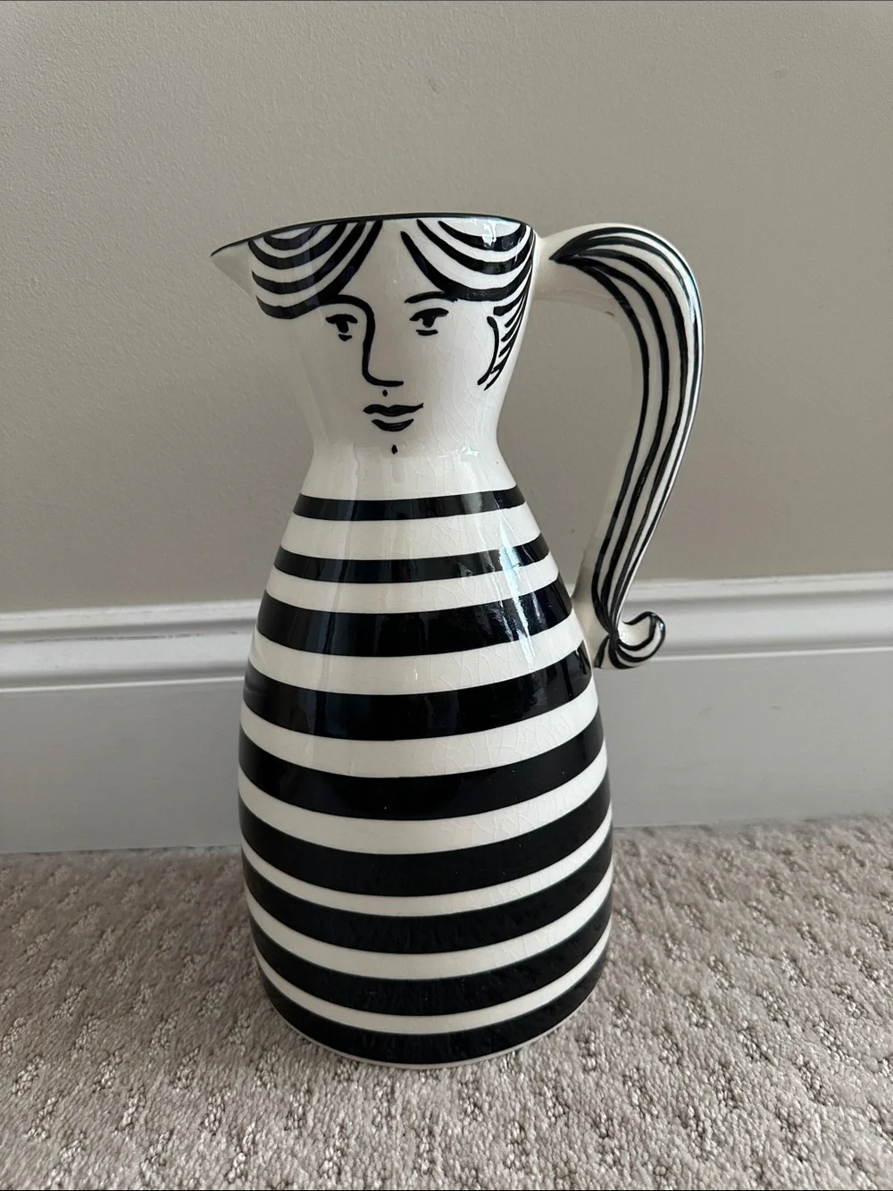 West Elm Fairy Tale Pitcher (or vase) ~ 11.5” tall, no cracks or chips